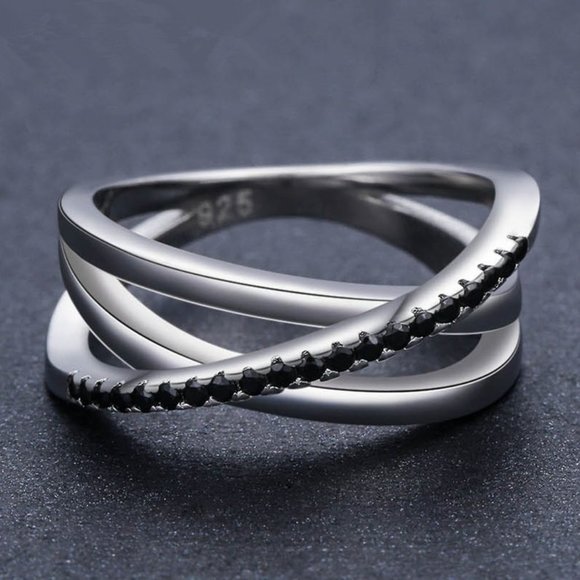 ✨ Multi Layer Four Lines Stacking Cross Stackable Rings for Women, PD048 - Picture 1 of 5